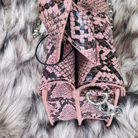 Zara Mini Pink Crossbody Bag with Snakeskin Pattern - Picture 2 of 4